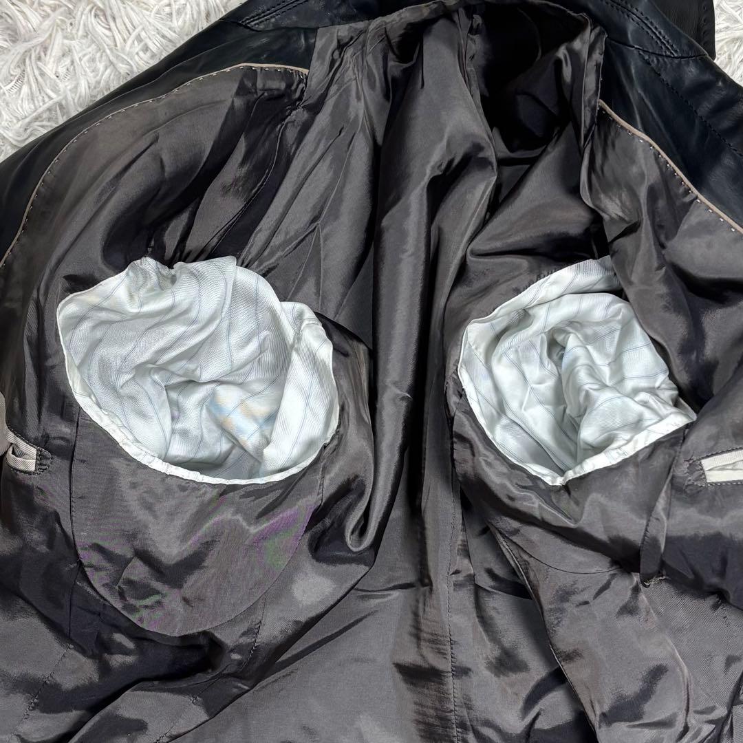 DURBAN ダーバン　カウレザー　テーラードジャケット　ブラック　M