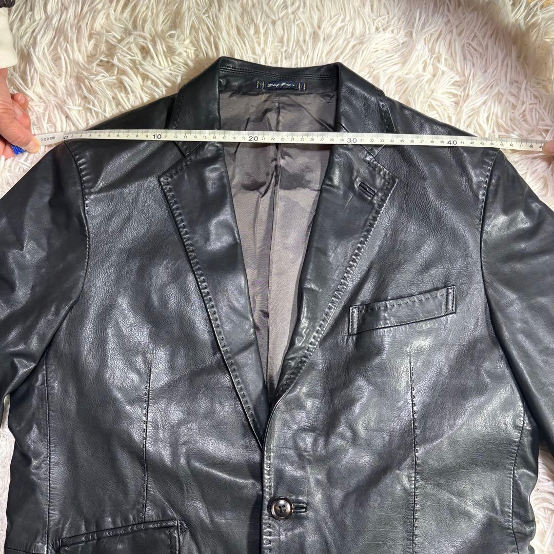 DURBAN ダーバン　カウレザー　テーラードジャケット　ブラック　M