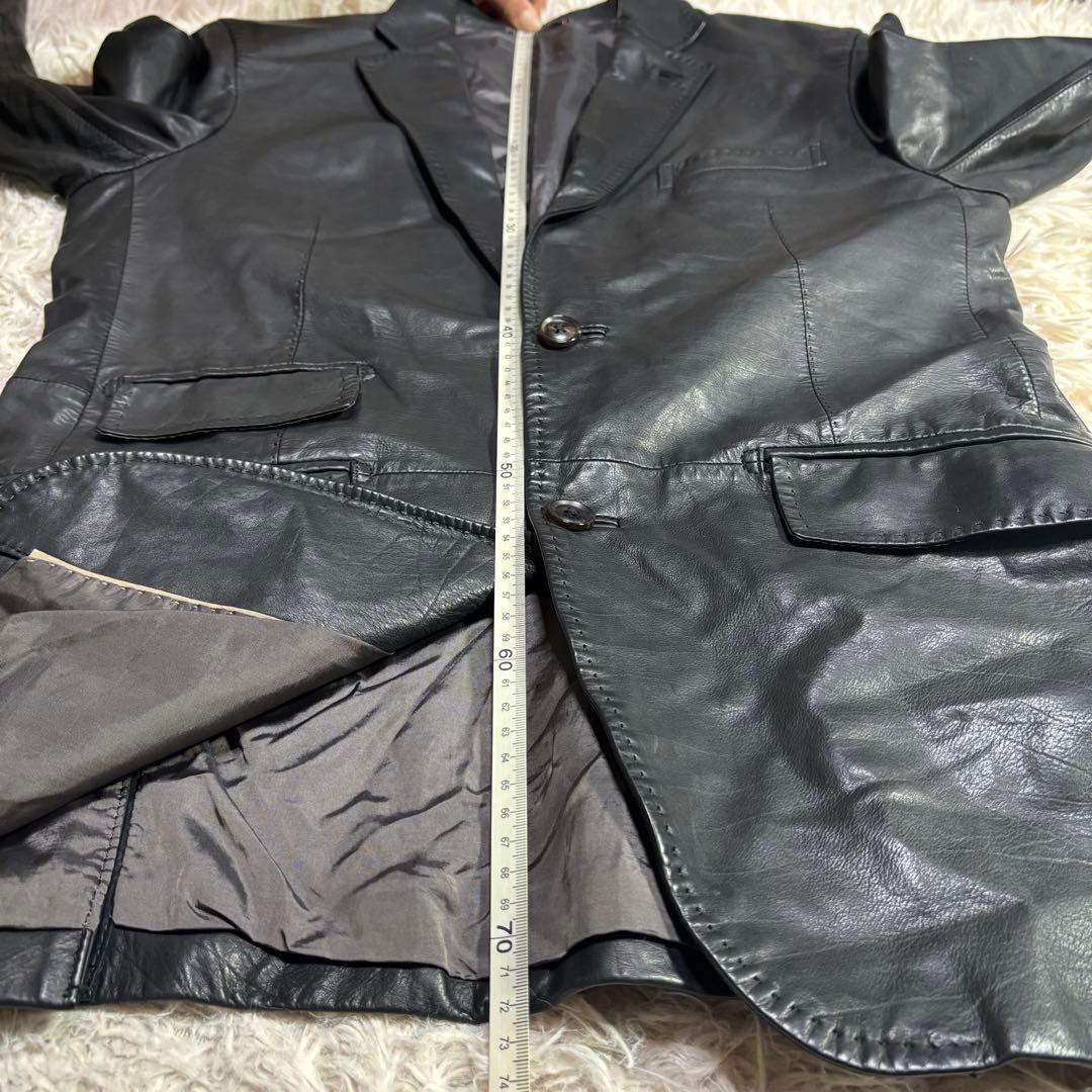 DURBAN ダーバン　カウレザー　テーラードジャケット　ブラック　M