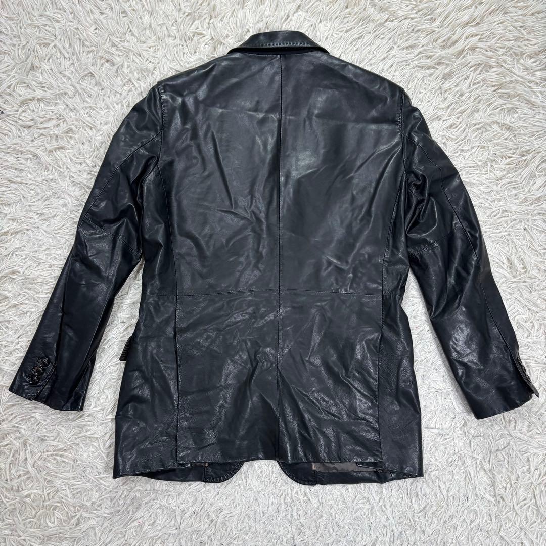 DURBAN ダーバン　カウレザー　テーラードジャケット　ブラック　M