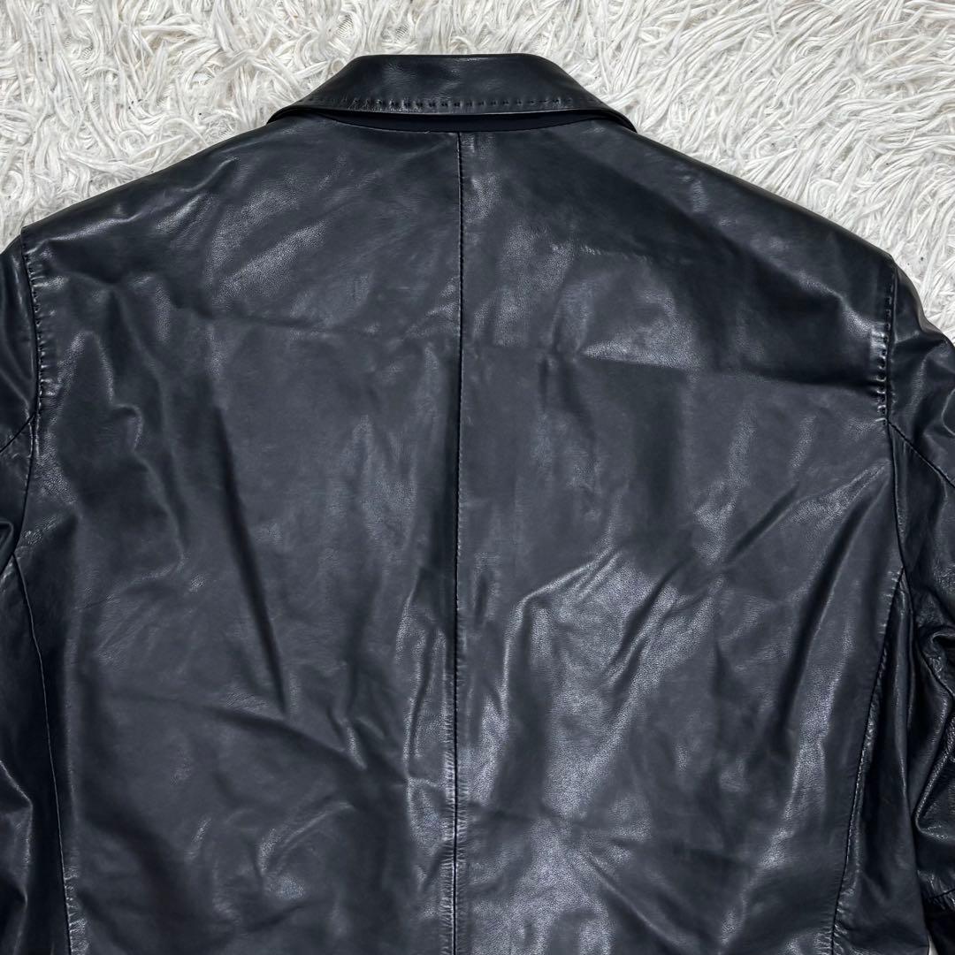 DURBAN ダーバン　カウレザー　テーラードジャケット　ブラック　M