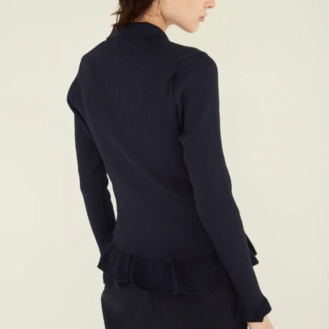 MW TOKYO タグ付き　リサイクル ポリエステル フリルリブ ニット