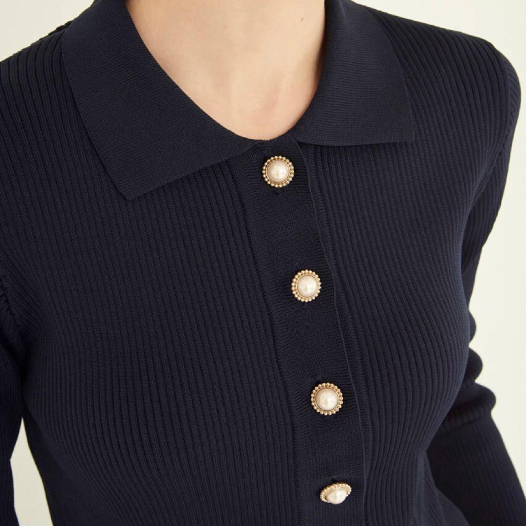 MW TOKYO タグ付き　リサイクル ポリエステル フリルリブ ニット