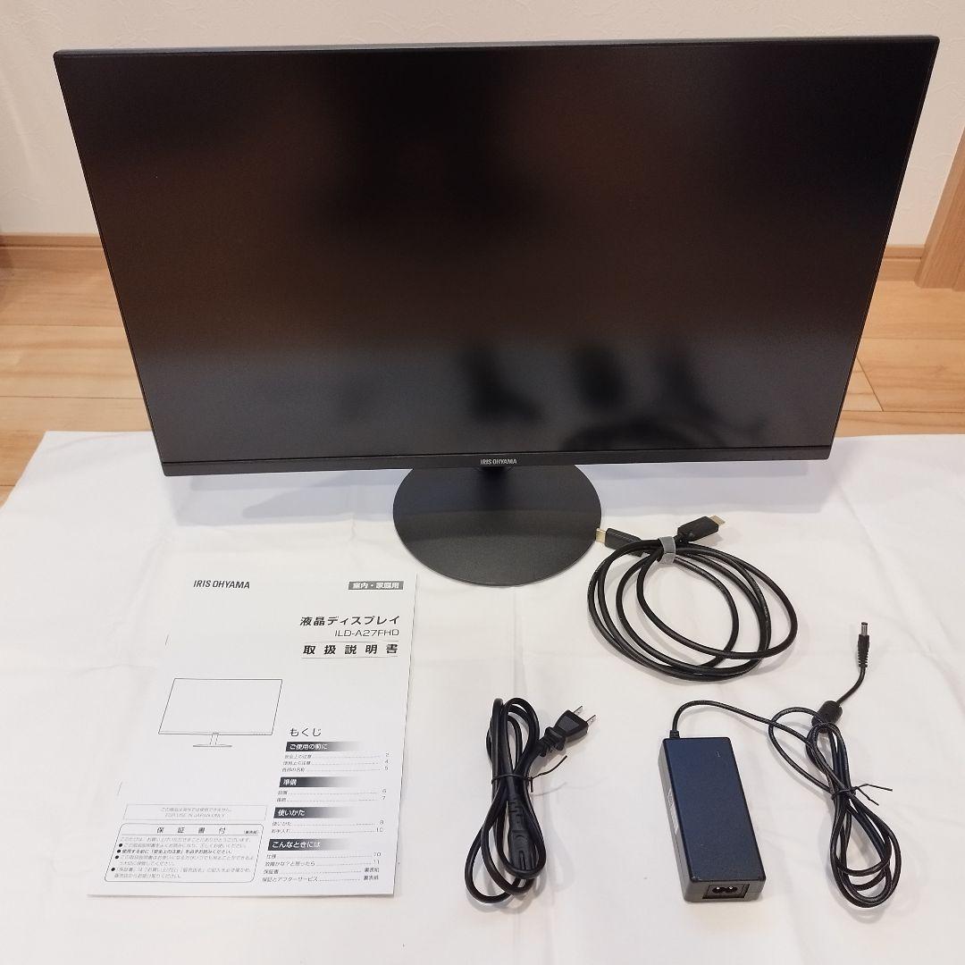 【美品】アイリスオーヤマ 27インチ モニター ILD-A27FHD-B