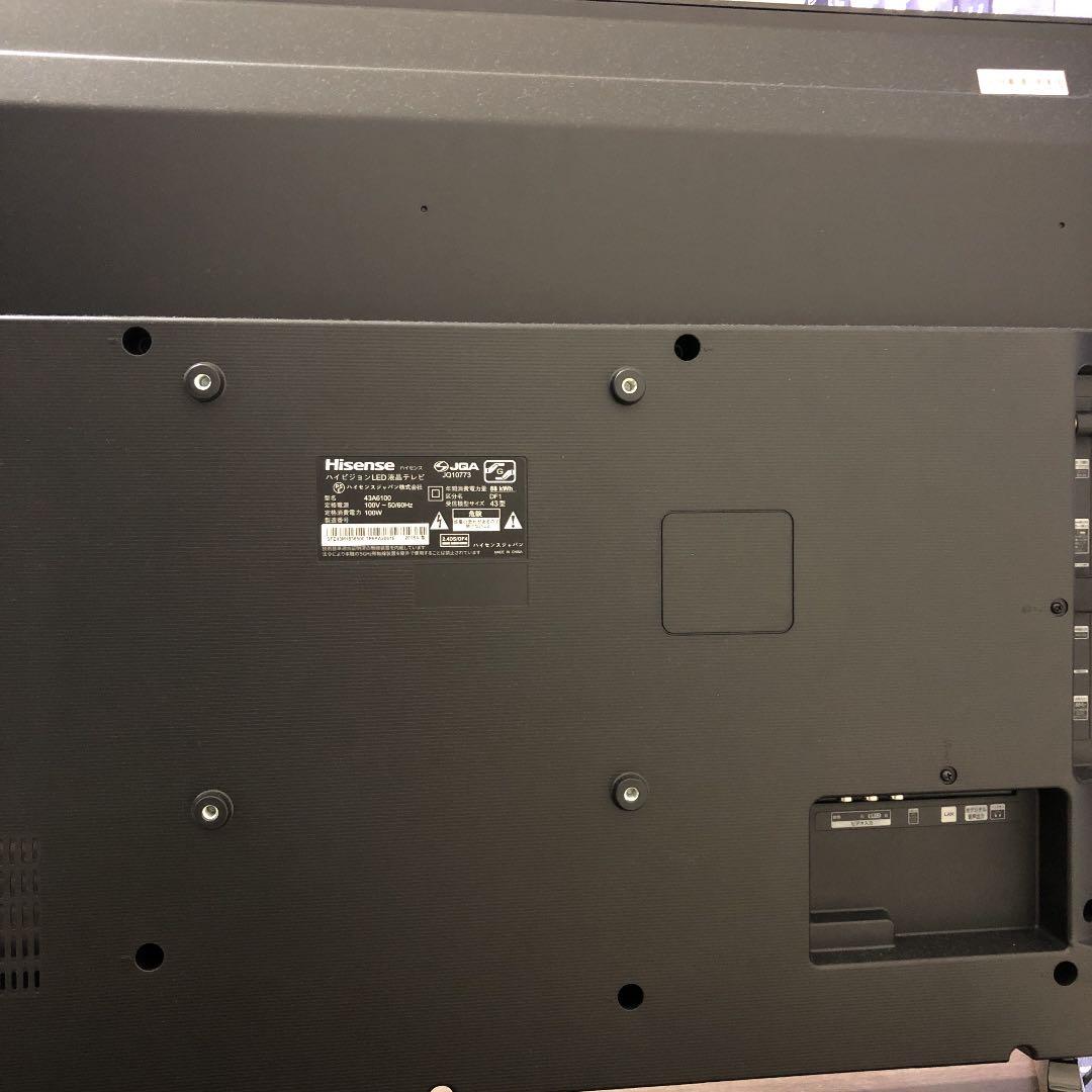 美品Hisense 43A6100 43インチ 4K対応