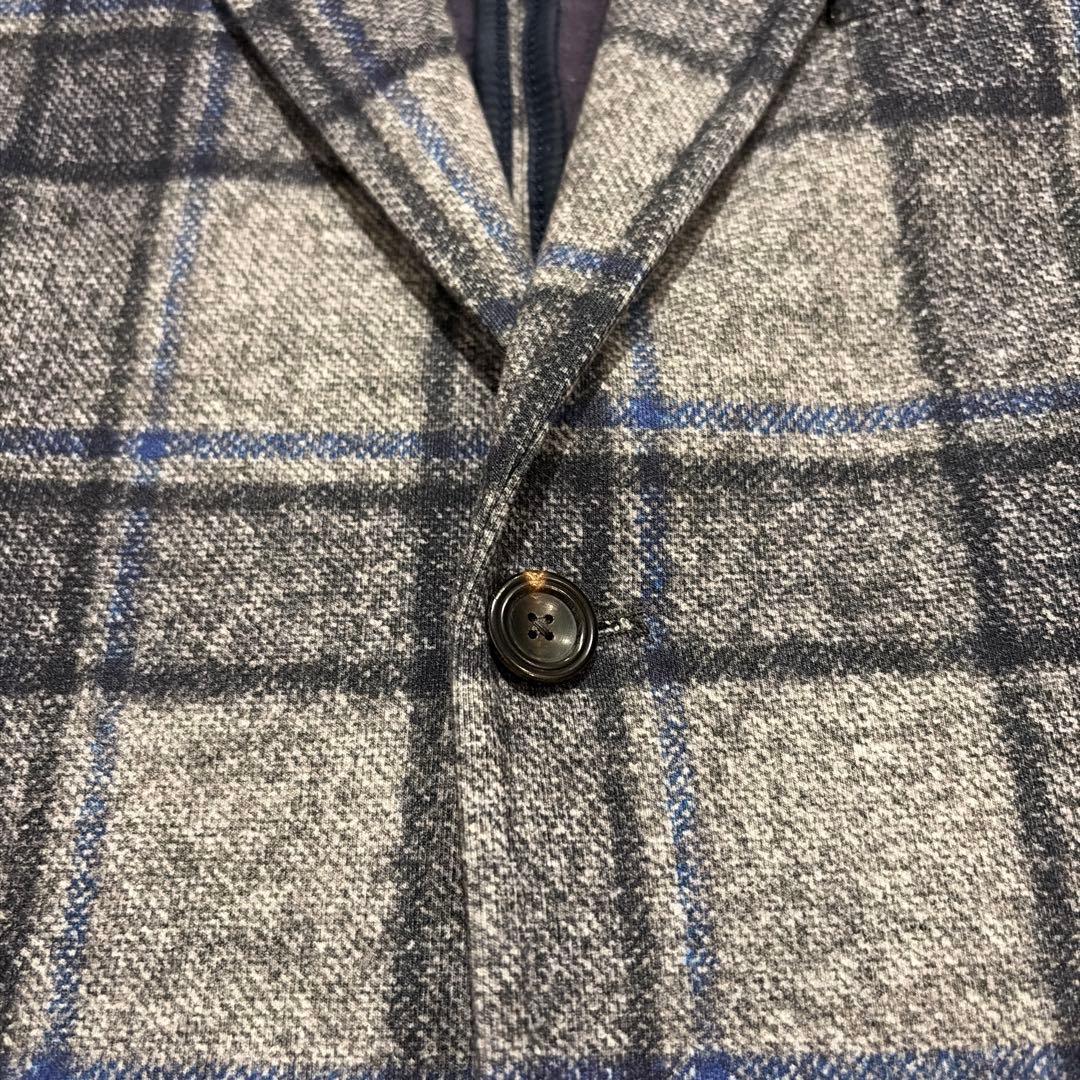 CIRCOLO1901 グレー×ブルーチェック ジャージージャケット 46