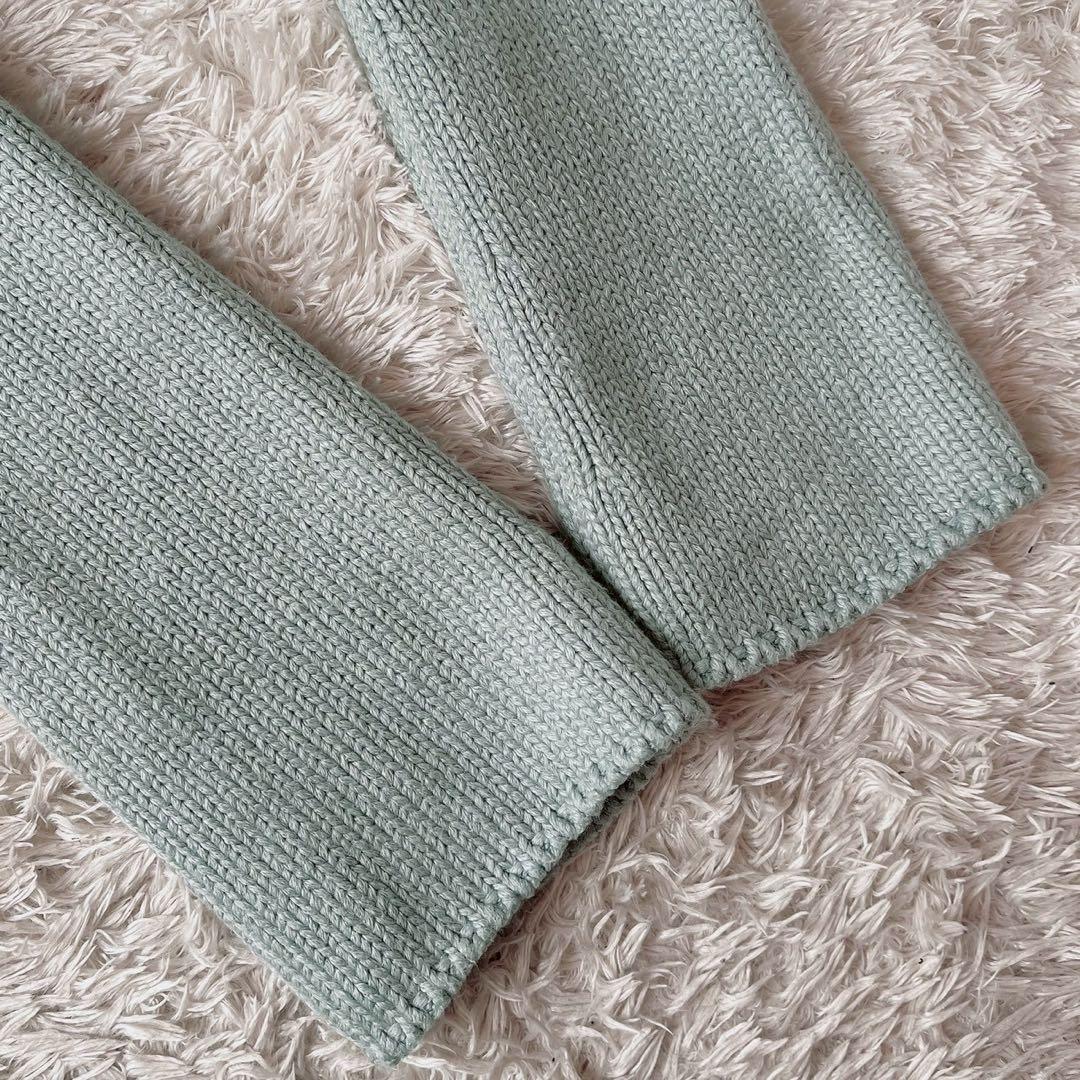 フォクシー ロングカーディガン フーディ ミントグリーンエンジェルヘアコットン