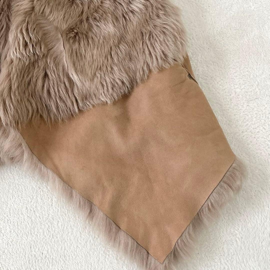 ★カールドノヒュー★高級ムートンベスト ジレ ブラウンS(ほぼフリーサイズ)