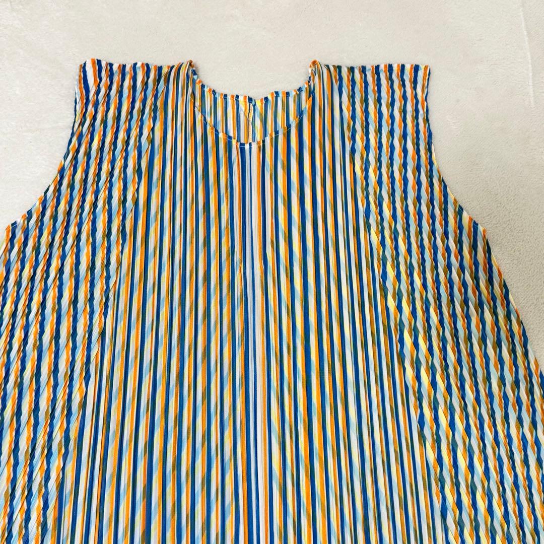 新品✨PLEATS PLEASE 斜めプリーツ　ワンピース　マルチカラー