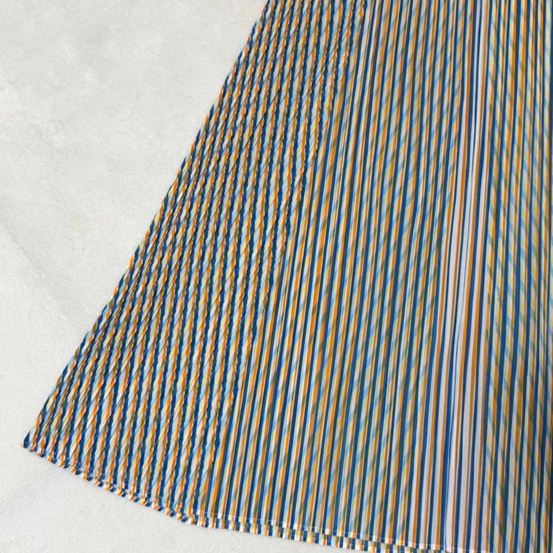 新品✨PLEATS PLEASE 斜めプリーツ　ワンピース　マルチカラー
