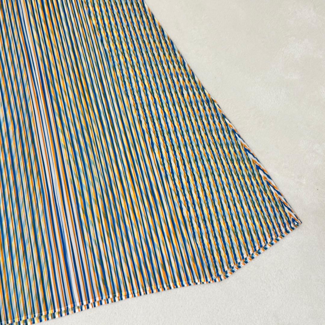 新品✨PLEATS PLEASE 斜めプリーツ　ワンピース　マルチカラー