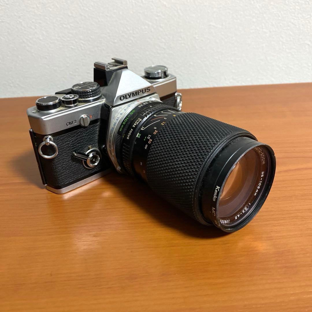 動作未確認 OLYMPUS OM-2 フィルムカメラ/レンズ×3/ストロボ×2他