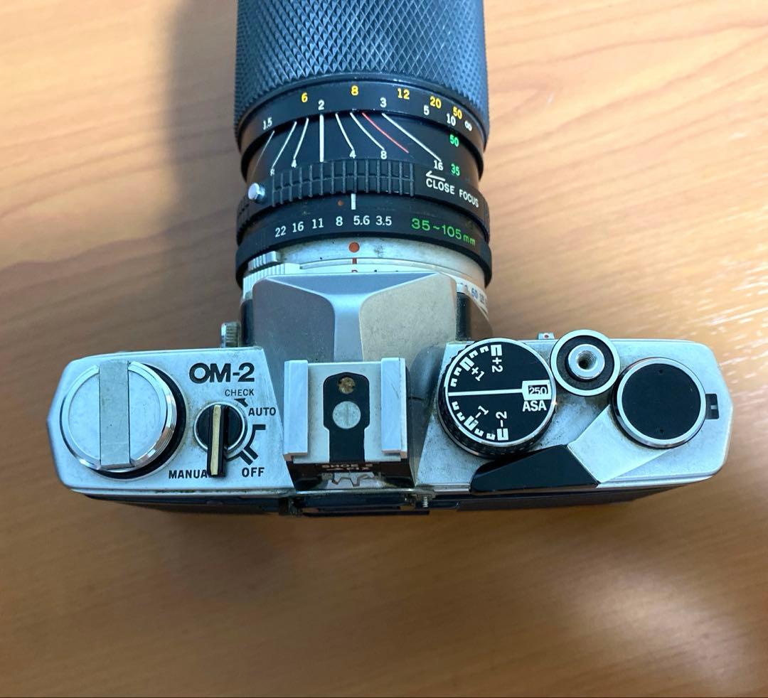 動作未確認 OLYMPUS OM-2 フィルムカメラ/レンズ×3/ストロボ×2他