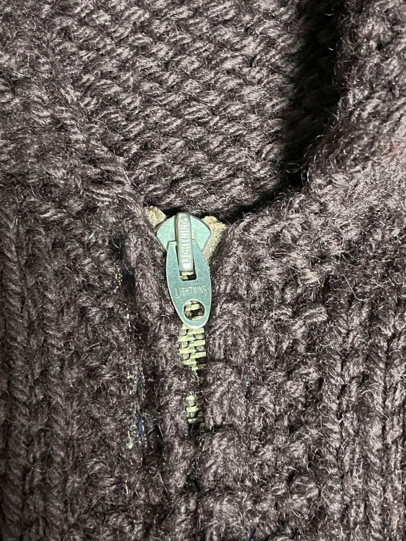 60s カウチンニット　lightningジッパー　vintage