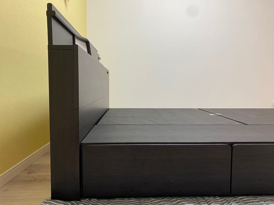 ダークブラウン ダブルベッドフレーム