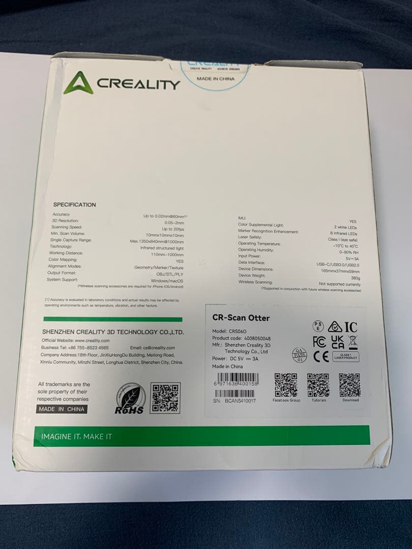 CREALITY CR-Scan Otter 3Dスキャナー
