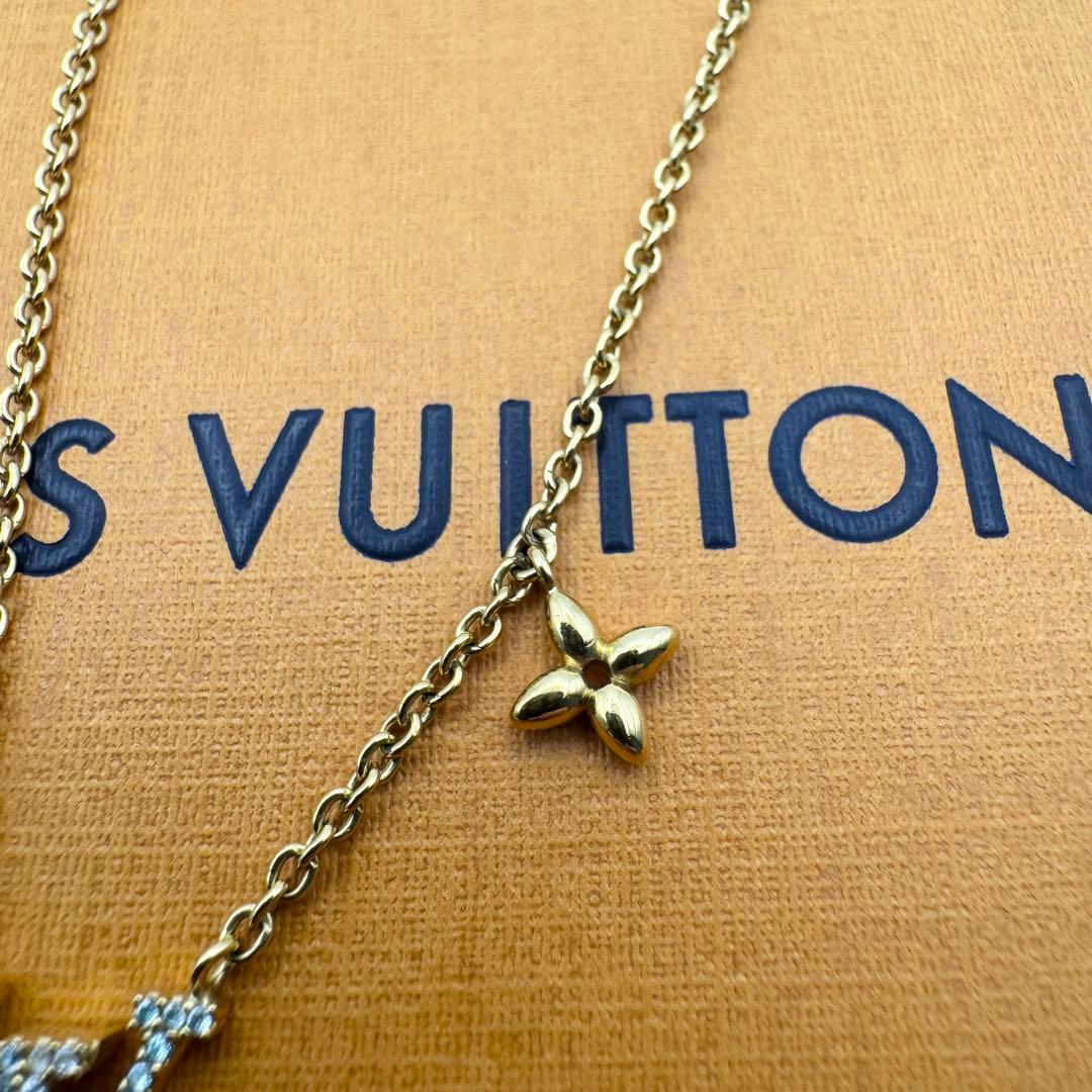 【美品】ルイヴィトン ネックレス LV アイコニック ゴールド ラインストーン