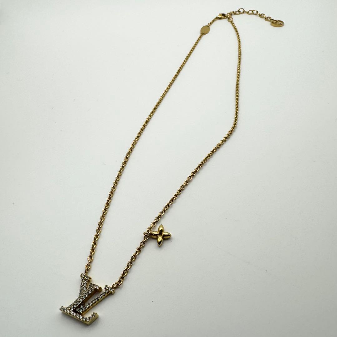【美品】ルイヴィトン ネックレス LV アイコニック ゴールド ラインストーン