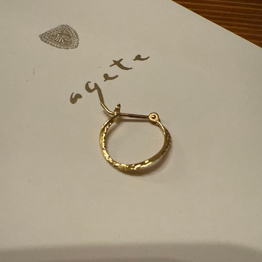 アガット K18 フープピアス