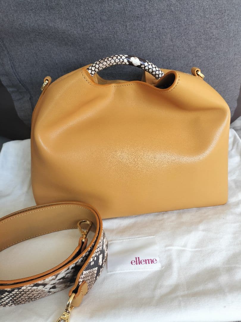 エレメeIlemeキャメル♡パイソン 2way バッグ