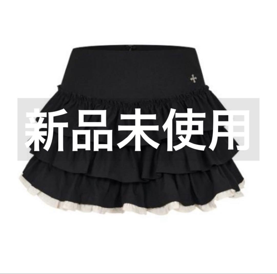 スカート ANDWANG Charm frill culotte mini skirt