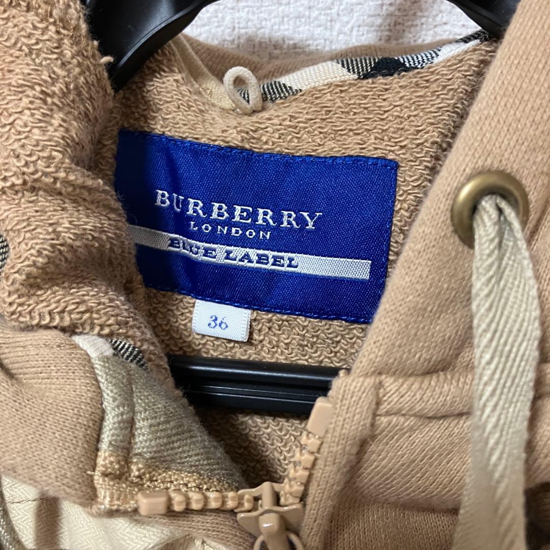 【美品 】希少バーバリーブルーレーベル2wayフードベスト付きベージュジャケット