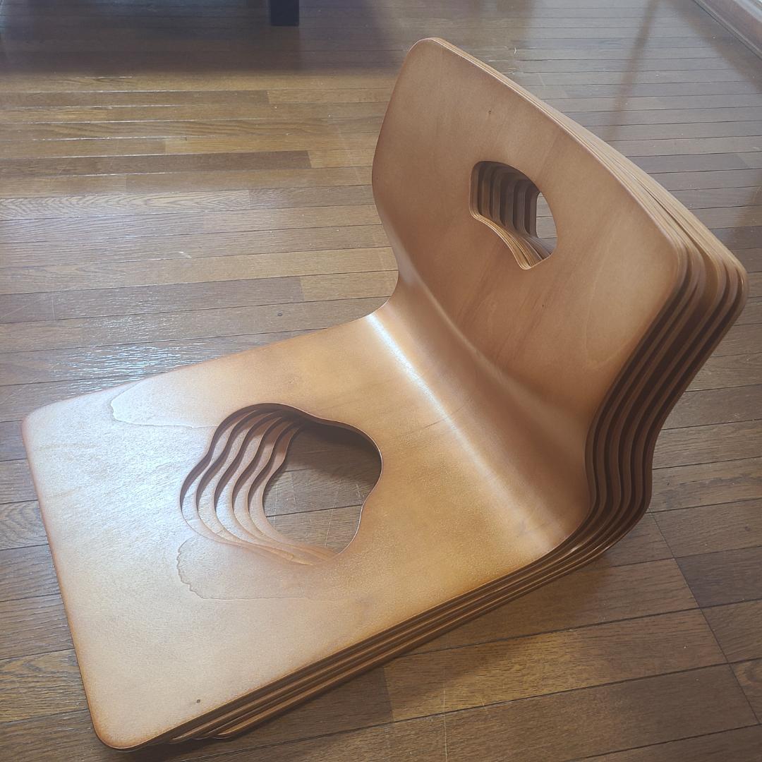 弘益　木製　座椅子 曲げ木 ６脚セット