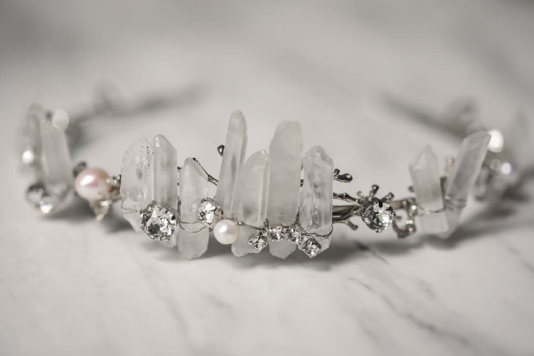 u.couture 水晶クラウン シルバー ウェディング ティアラ ヘッドドレス