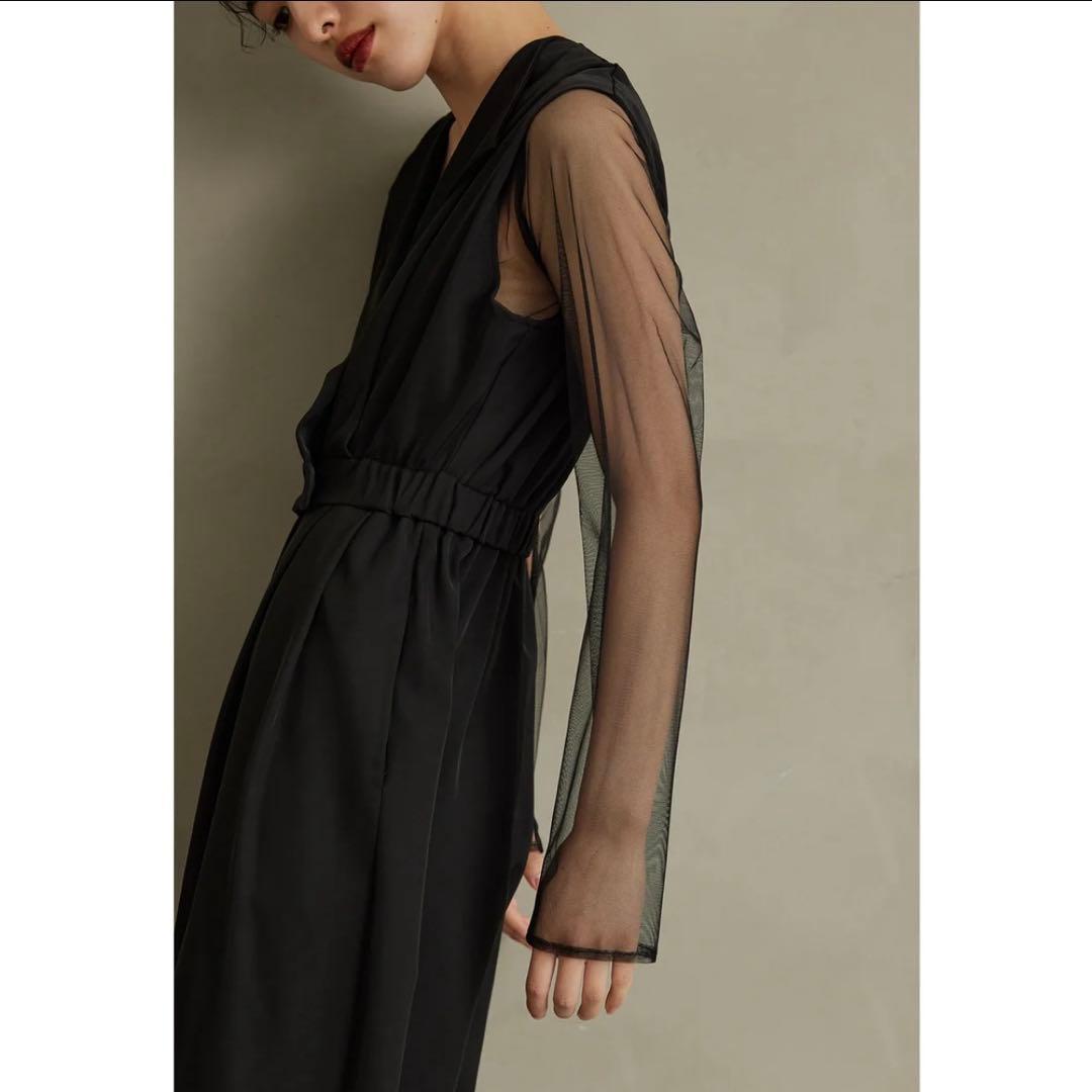 値下げ不可【店舗クリーニング済】スタンドアウトカラーオールインパンツ　M 黒