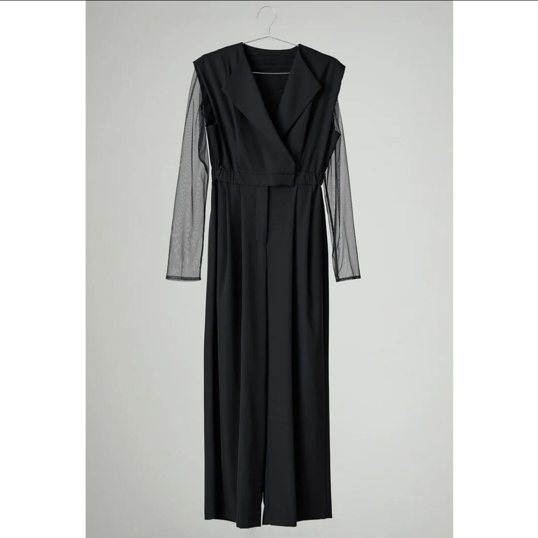 値下げ不可【店舗クリーニング済】スタンドアウトカラーオールインパンツ　M 黒