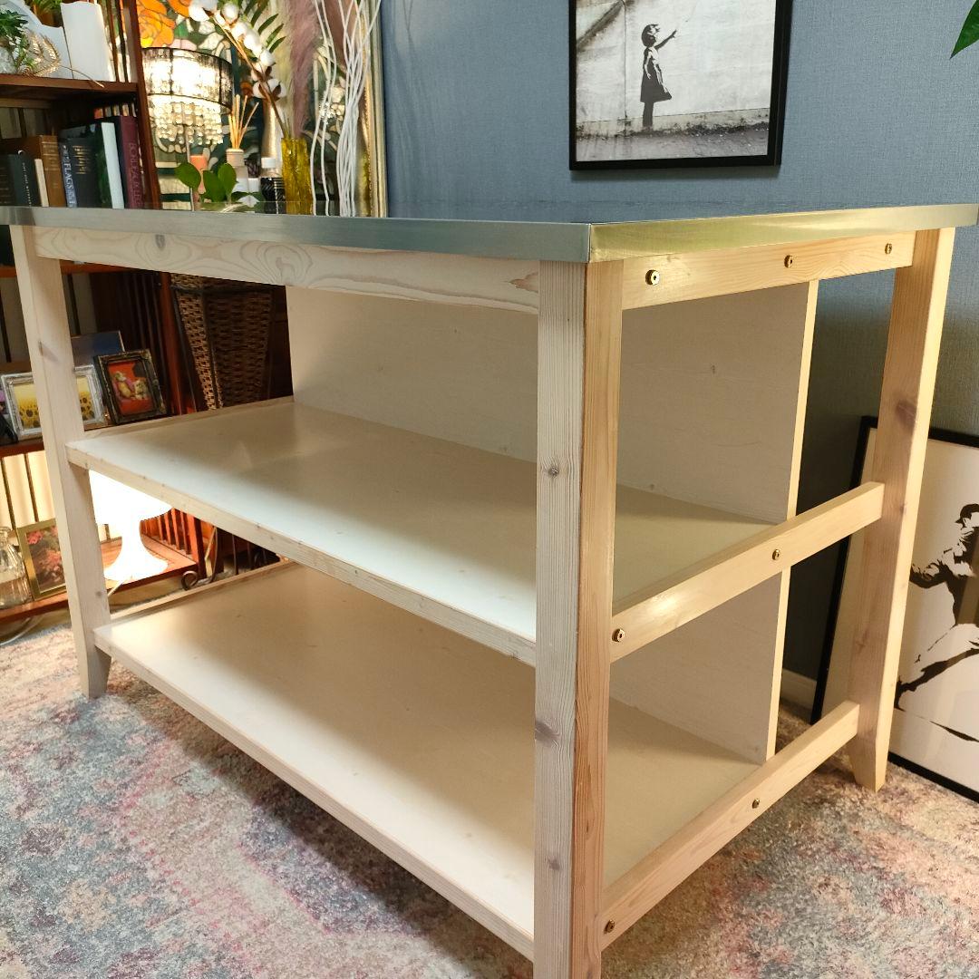 NITORI カウンターテーブル 作業台 シナモ120