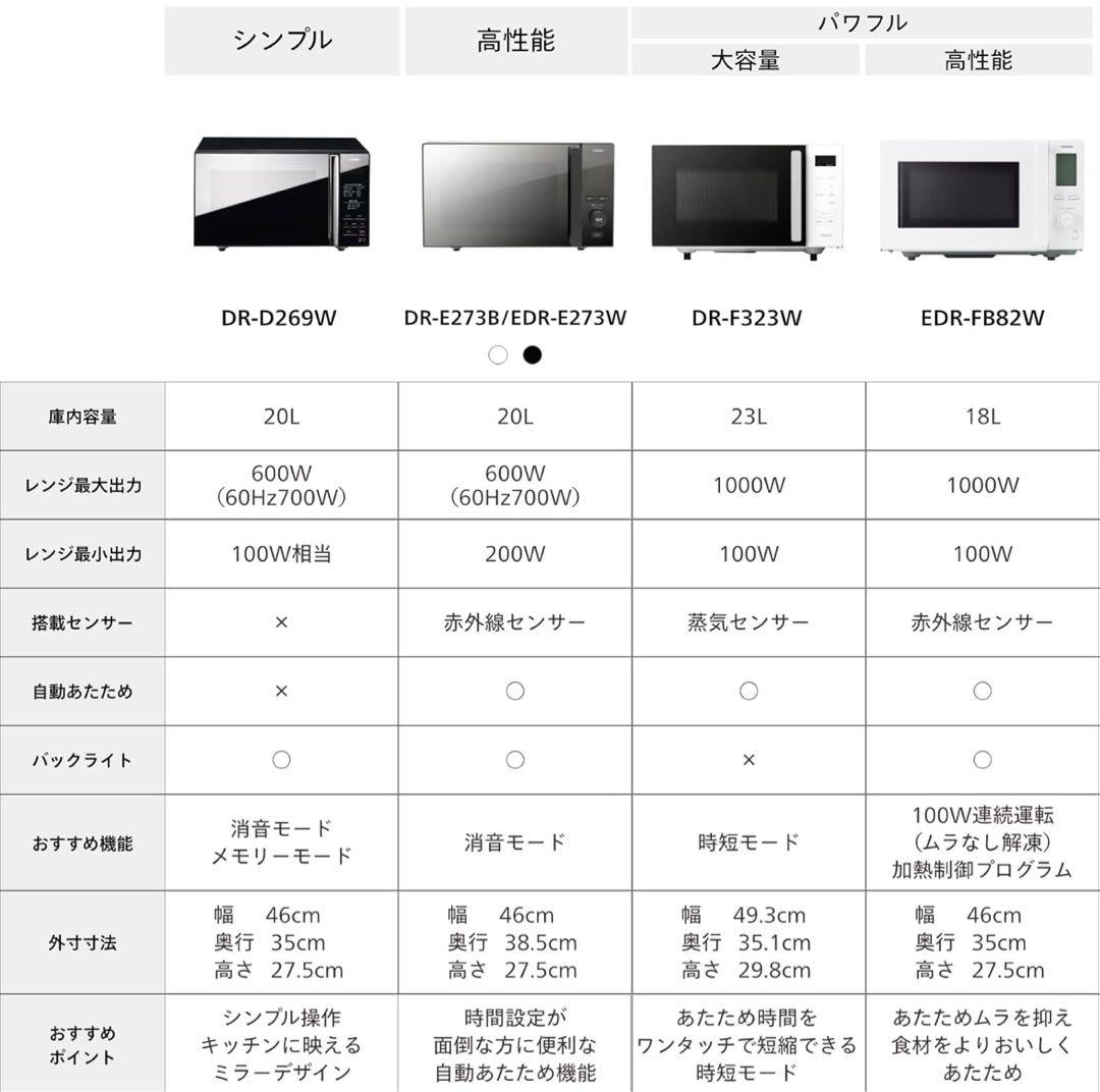 【新品未使用】TWINBIRD 電子レンジ ヘルツフリDR-E273