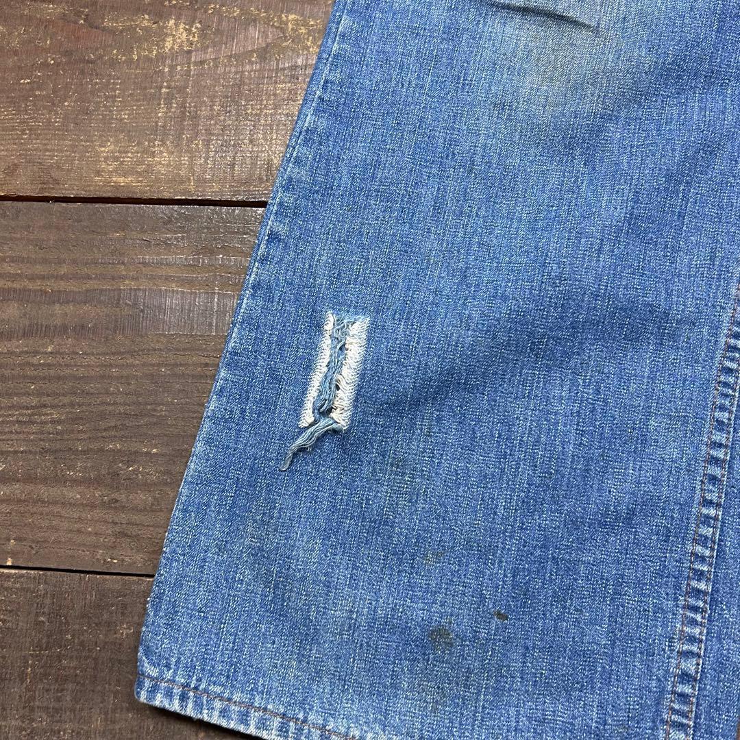 70s W35 ビンテージ デニム ワークパンツ ワイド ボロ タロン 雰囲気