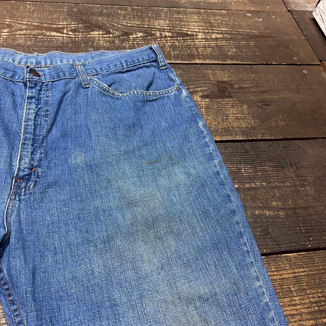 70s W35 ビンテージ デニム ワークパンツ ワイド ボロ タロン 雰囲気