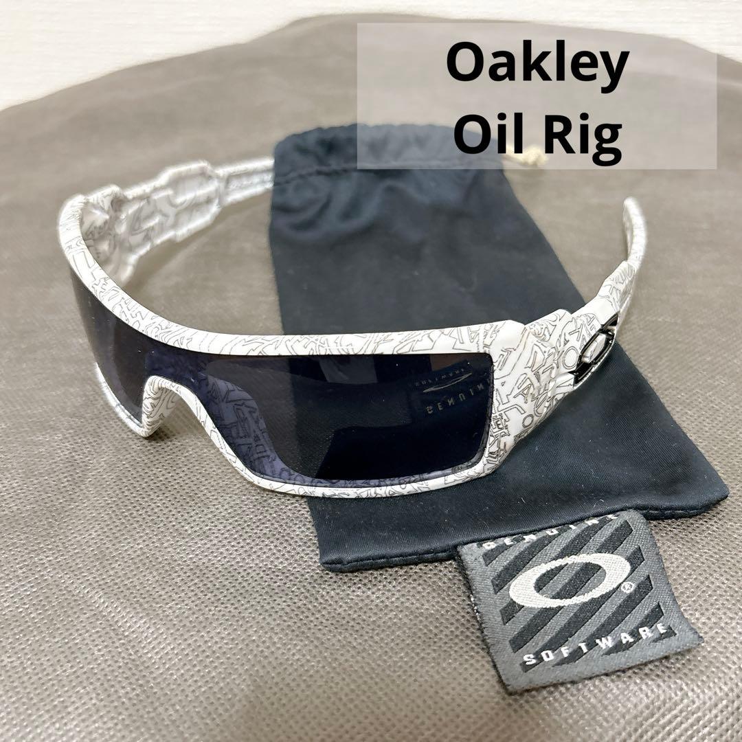 美品　オークリー　Oakley スポーツサングラス ホワイト/ブラック　袋付き