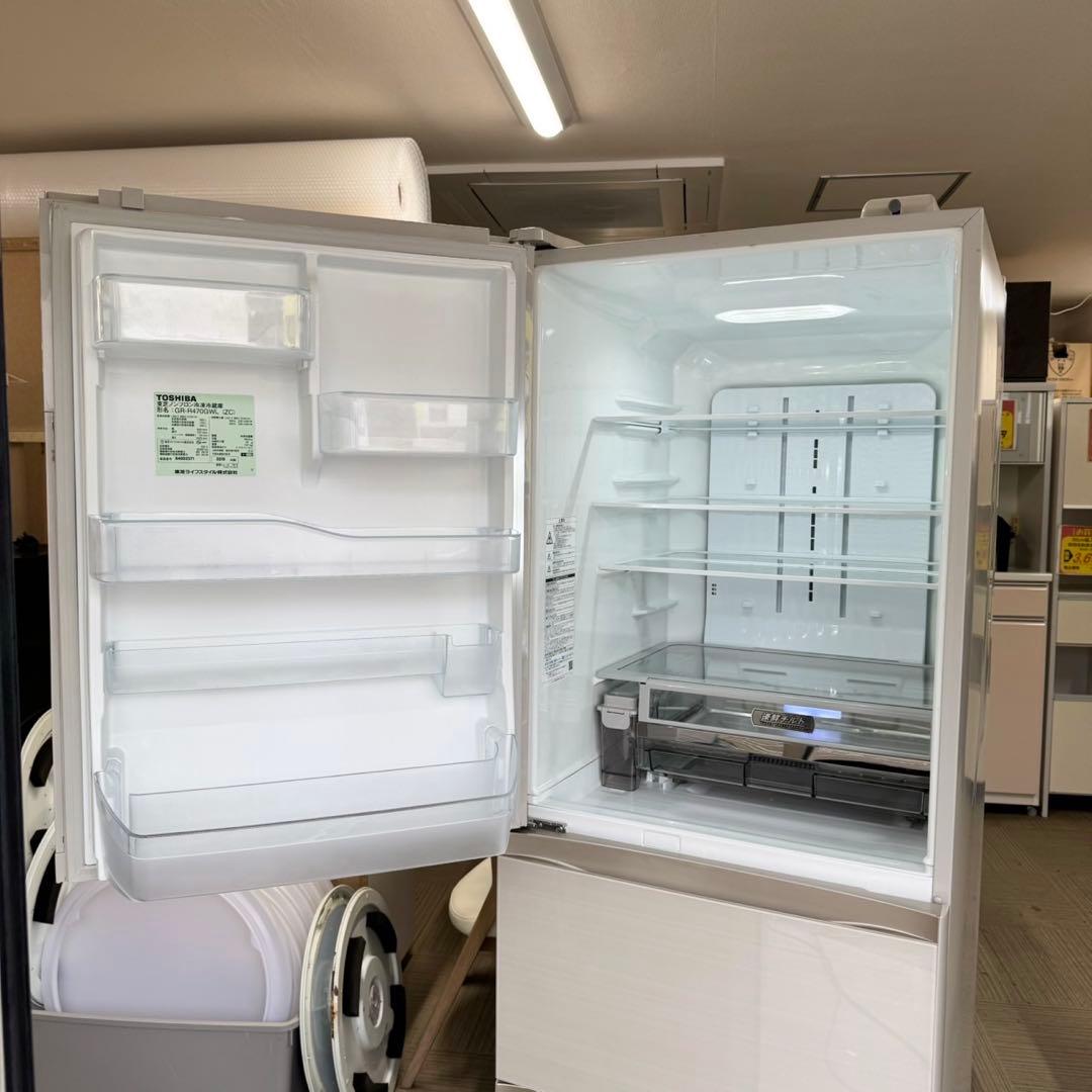東芝 2019年製 465L 冷蔵庫 高級ガラスドア タッチオープン