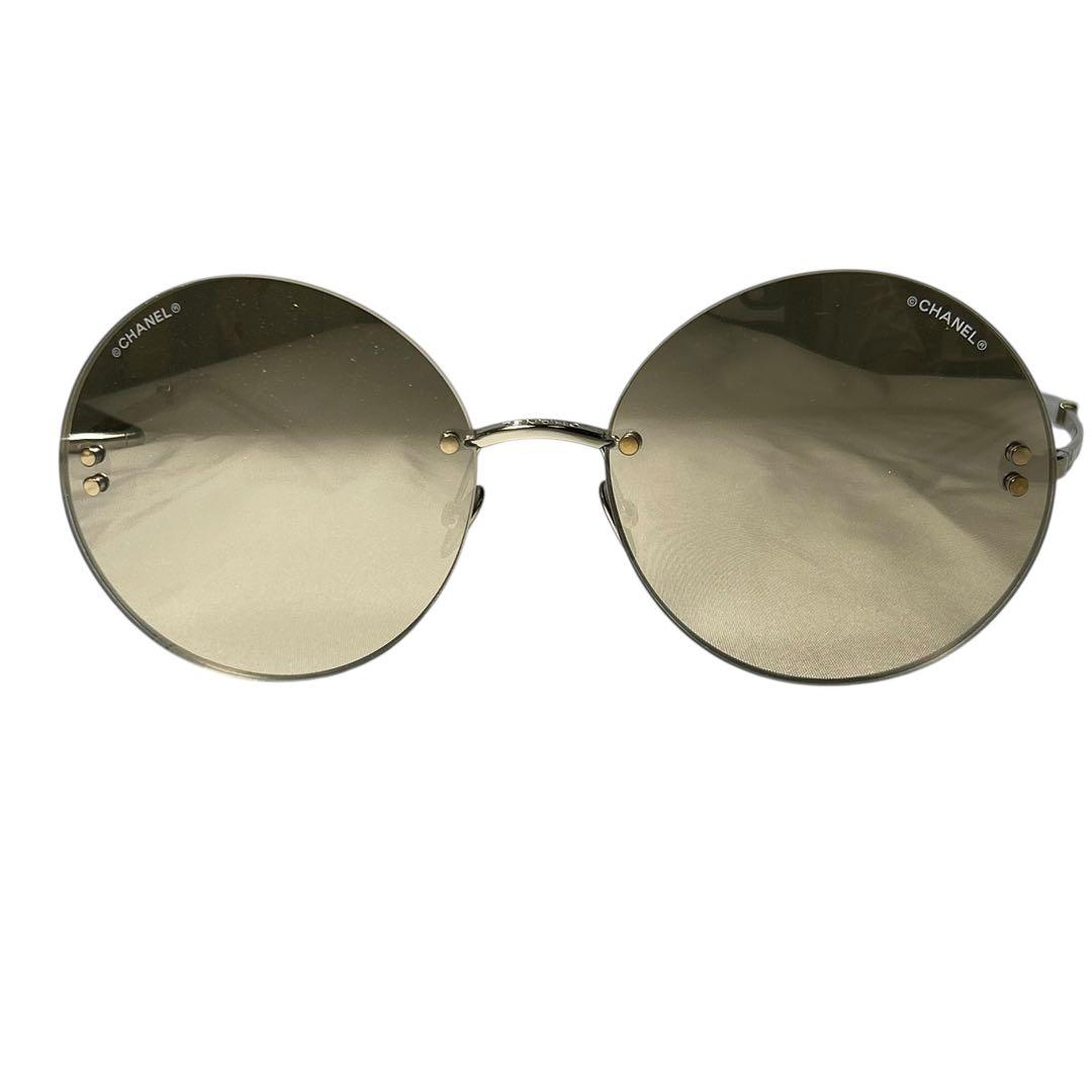 CHANEL シャネル　サングラス　ミラーレンズ　丸メガネ アイウェア　度なし