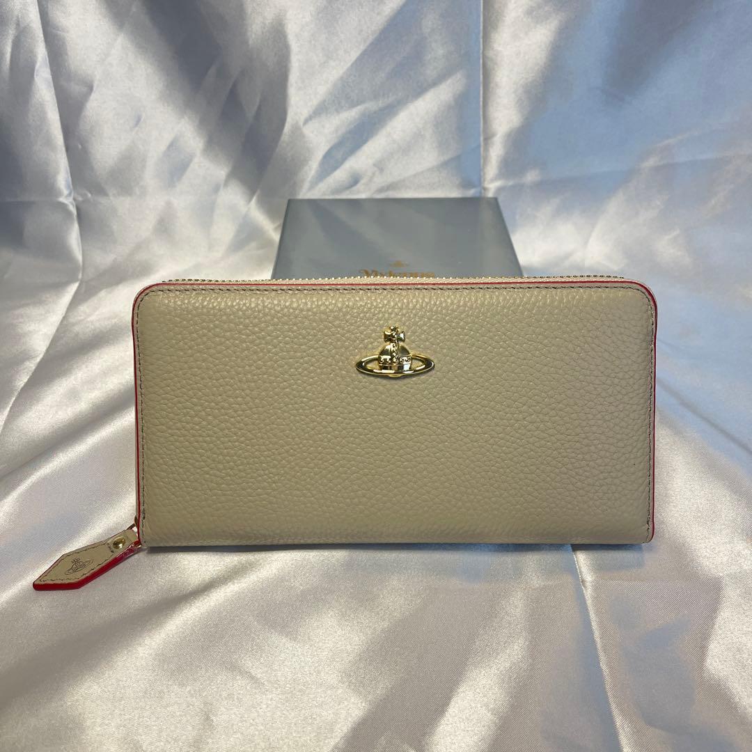新品 Vivienne Westwood ベージュ赤内装 長財布