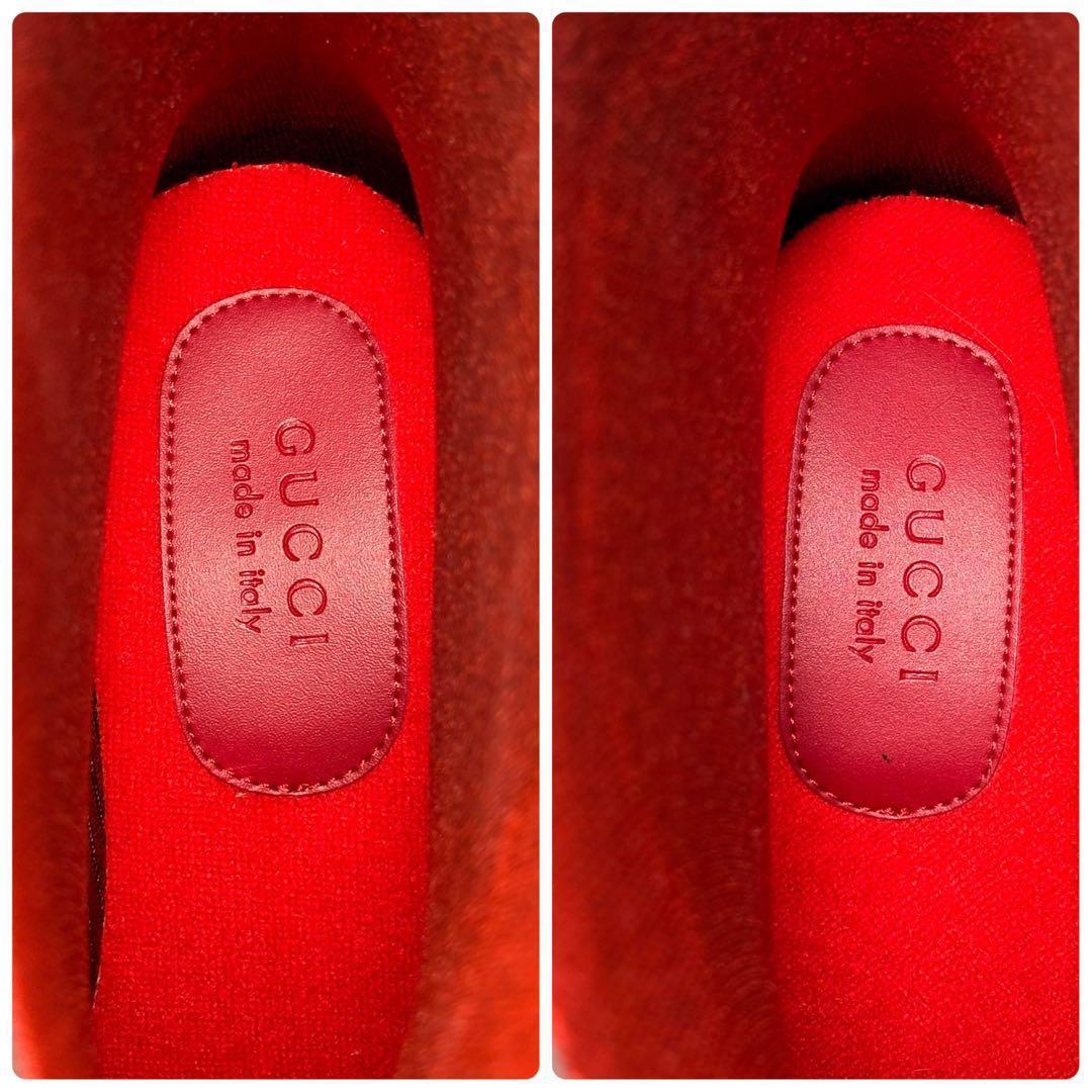 良品 グッチ 36 23 レインブーツ インターロッキング GG ブラック