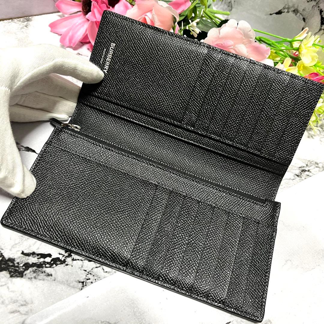 【極美品】バーバリー 長財布 チェック柄 キャベンディッシュ ブラック レザー