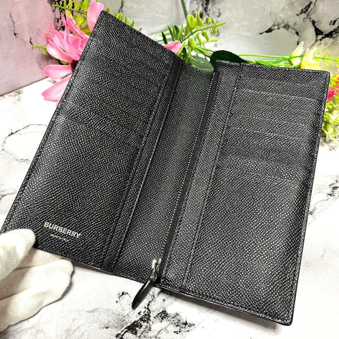 【極美品】バーバリー 長財布 チェック柄 キャベンディッシュ ブラック レザー