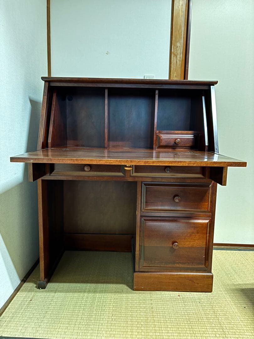 木製折りたたみデスク 収納付き