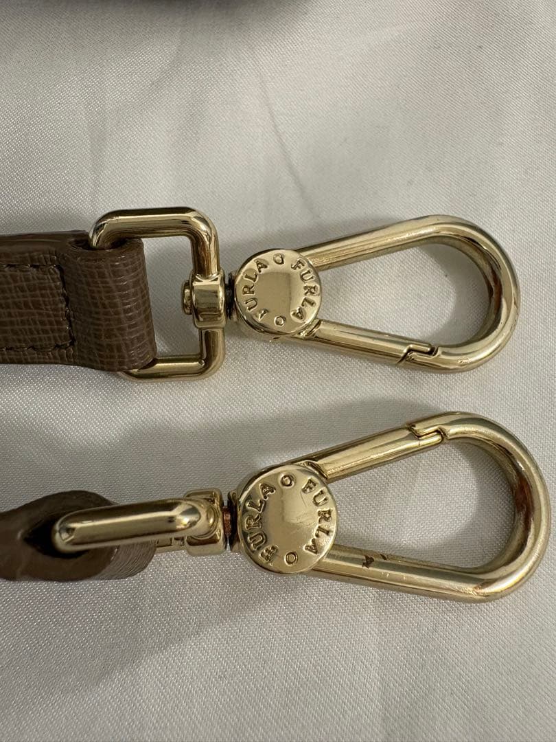 FURLA ブラウン レザー ハンドバッグ極美品