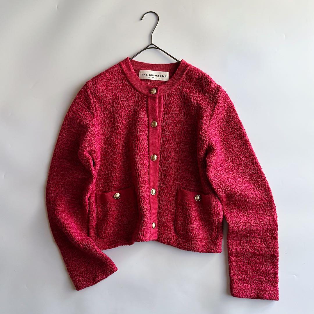 Ιουν♡ シンゾーン TWEED KNIT CDツイードニットカーディ