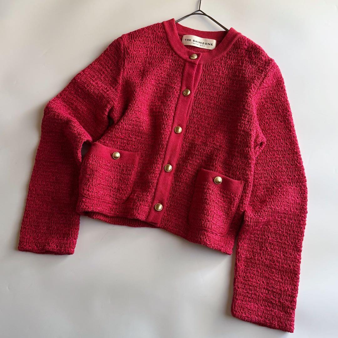 Ιουν♡ シンゾーン TWEED KNIT CDツイードニットカーディ