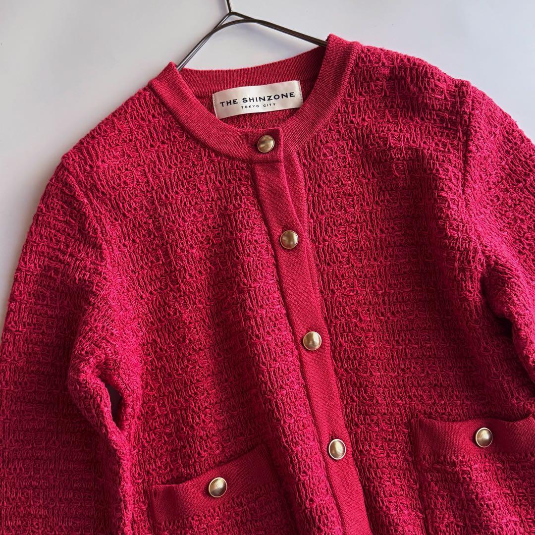 Ιουν♡ シンゾーン TWEED KNIT CDツイードニットカーディ