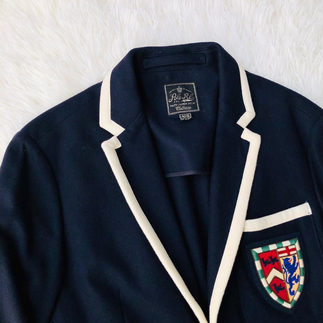 【希少】ポロラルフローレン★テーラードジャケット エンブレム ブレザー XL相当