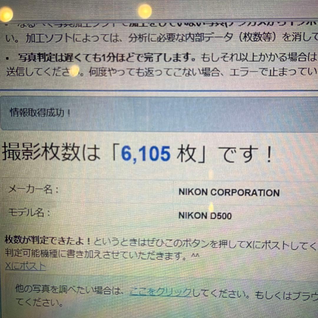 極美品　Nikon D500 BODY