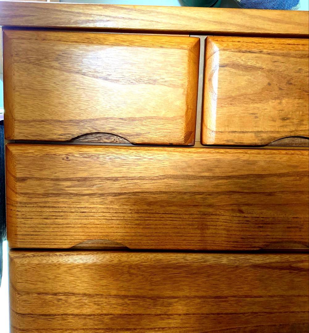 ナチュラルウッド 5段チェスト桐タンス