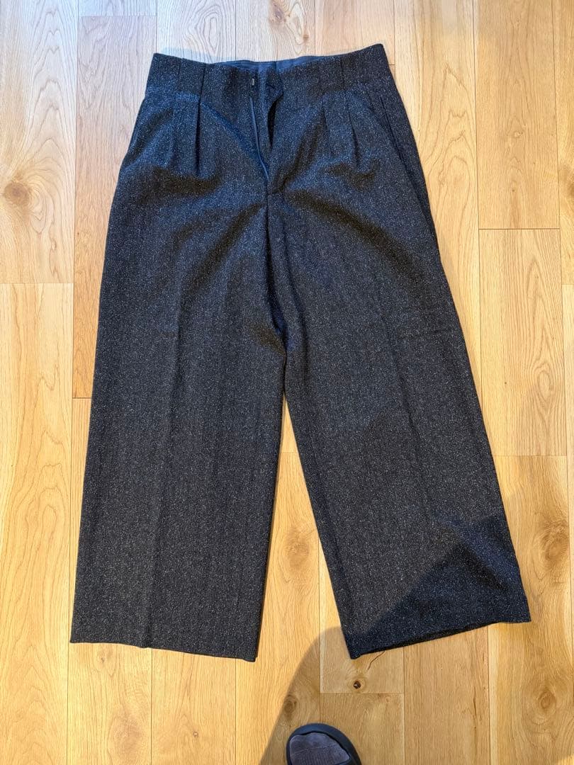 【美品】LIDNM SILK NEP WOOL PANTS MIDNIGHT M